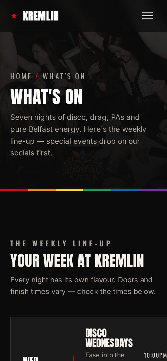 Kremlin Belfast events page by Ncell