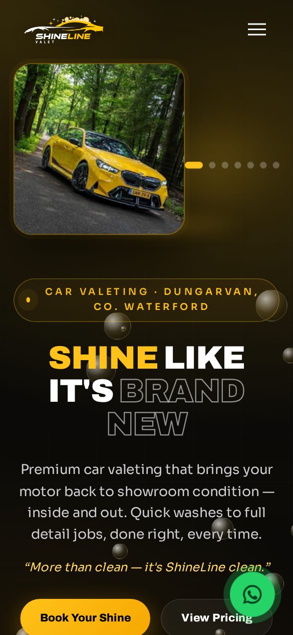 ShineLine Valet website by Ncell