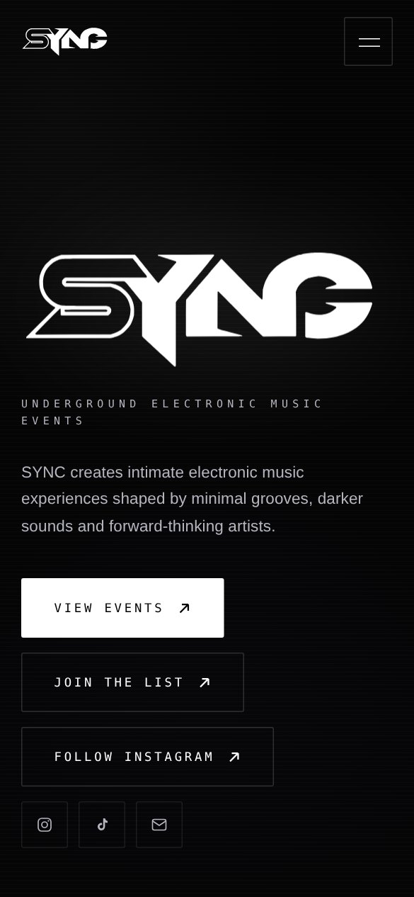 SYNC underground events website by Ncell — Birmingham