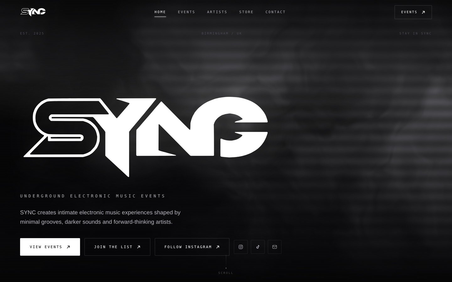 SYNC website home page on desktop