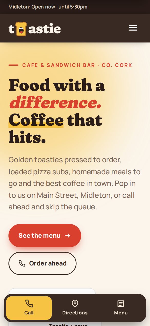 Toastie Cafe website